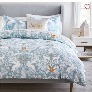 HARRY POTTER™ Patronus Damask Duvet Cover, Mystic Mint, Full/Queen